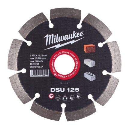 milwaukee disco con diametro 125 mm, diametro del foro 22,23 mm, segmenti alti 10 mm, spessore di taglio 2,4 mm