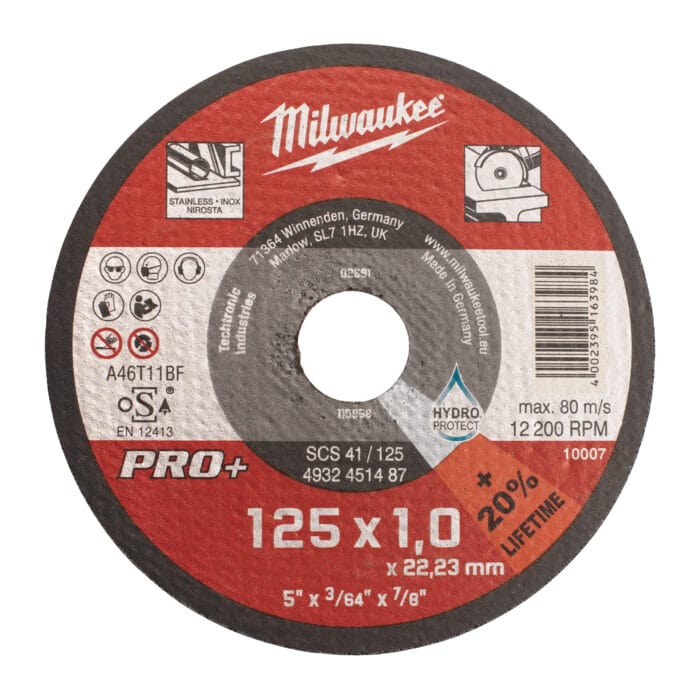 Milwaukee Pro+ Dünne Trennscheiben, SCS 41 / 125, 1 mm Stärke