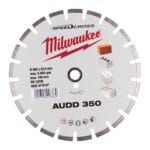 milwaukee 350 x 25.4 mm spessore di taglio 2.6 mm, altezza del segmento 10 mm consiglito per calcestruzzo e muratura.