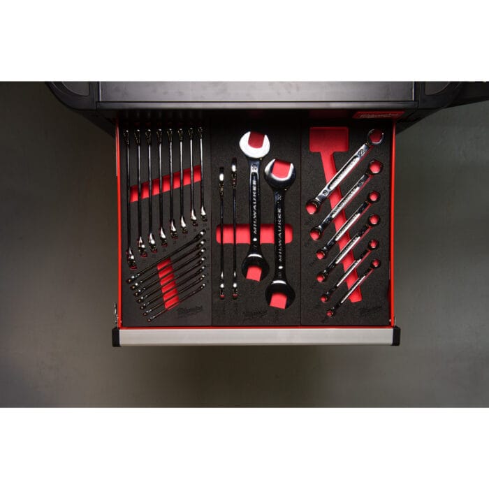 milwaukee set di chiavi combinate a cricchetto max bite™ in modulo morbido