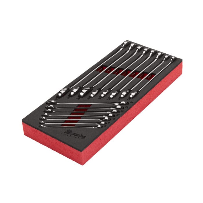 milwaukee set di chiavi combinate a cricchetto max bite™ in modulo morbido