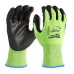 Milwaukee high visibility polyurethane coated gloves cat. cut b