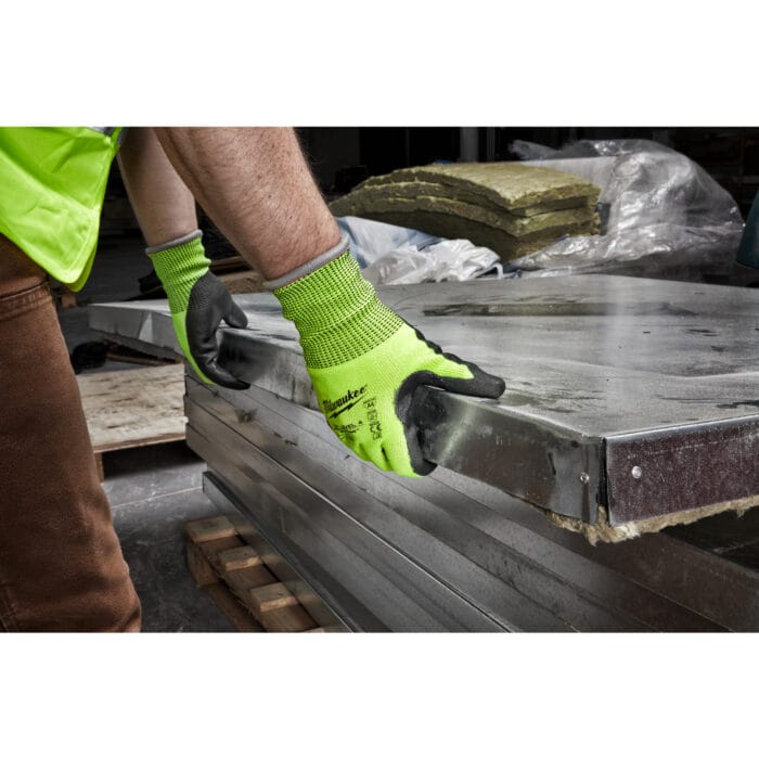 milwaukee guanti alta visibilità spalmati in poliuretano cat. taglio d