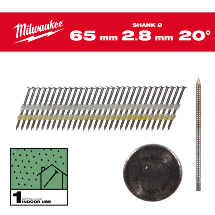 milwauke chiodi 20° testa rotonda