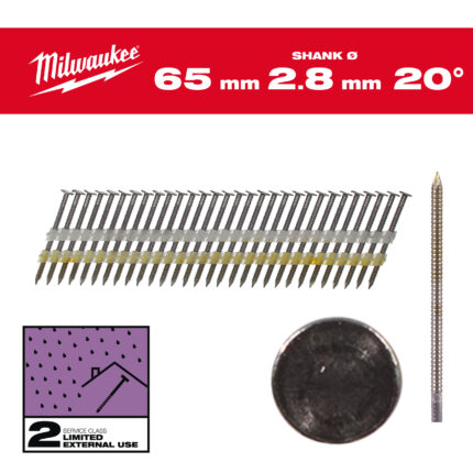 milwauke chiodi 20° testa rotonda