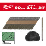 milwauke chiodi 34° testa d