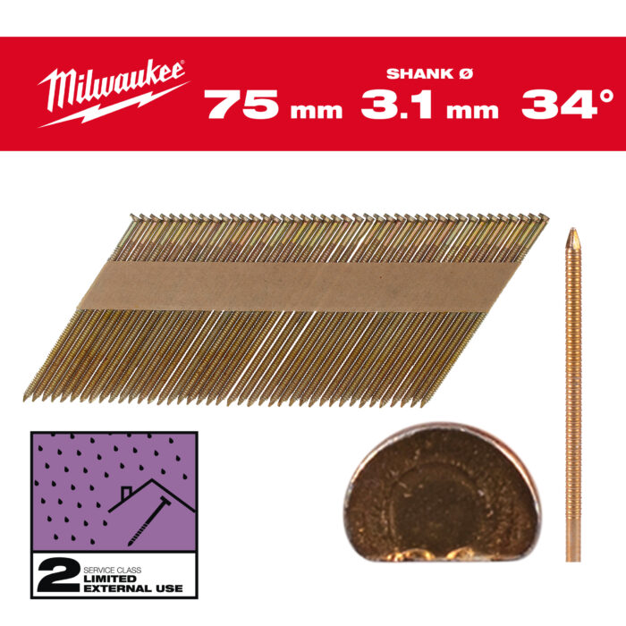 milwauke chiodi 34° testa d milwauke chiodi 34° testa d