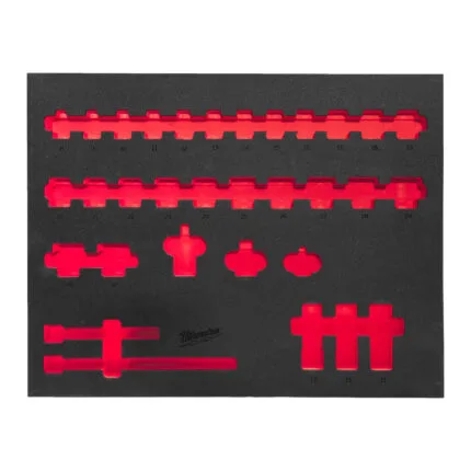 Milwaukee jeu de douilles à chocs longues 1/2" en module souple