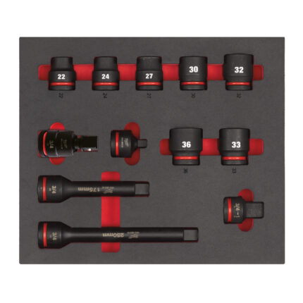 milwauke set bussole a macchina lunghe 3/4" in modulo morbido