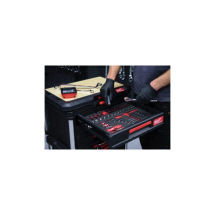 milwauke packout™ termoformato set bussole 3/8'' e chiavi combinate 55 pezzi