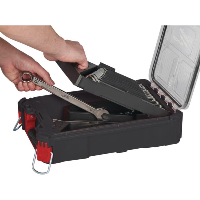 milwauke set packout™ organiser compatto con chiavi combinate maxbite 15 pezzi