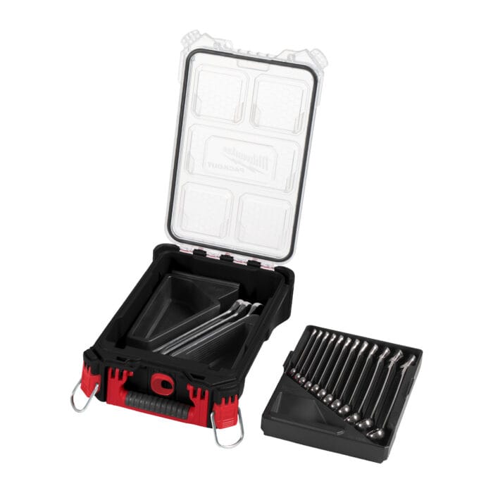 milwauke set packout™ organiser compatto con chiavi combinate maxbite 15 pezzi
