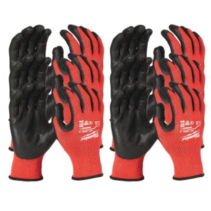 milwaukee guanti spalmati in nitrile a rete cat. taglio c 12 pz