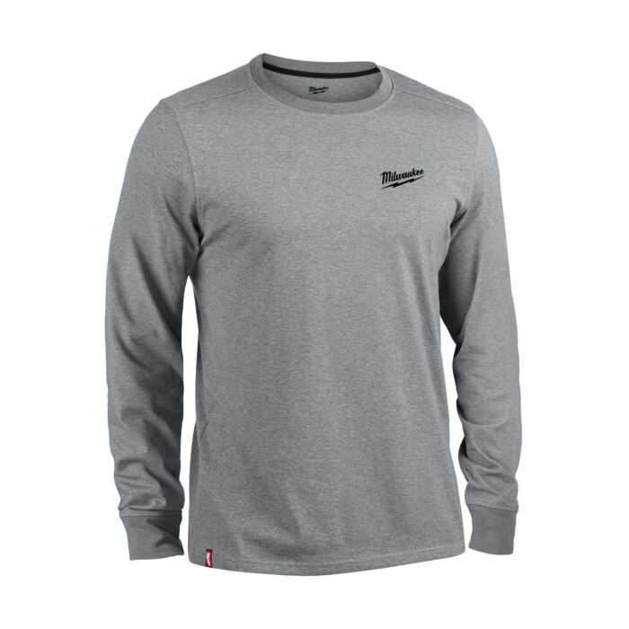 milwauke long sleeve hybrid t shirt - gray milwauke long sleeve hybrid t shirt - gray