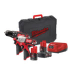 milwauke kit m12™ trapano con percussione + avvitatore a impulsi (12v)