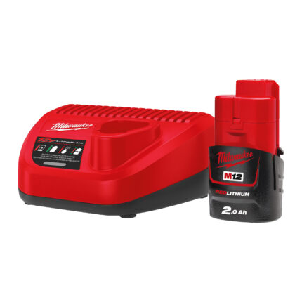 milwauke kit batteria m12™ 2.0 ah e caricabatterie per soluzioni termiche milwaukee®