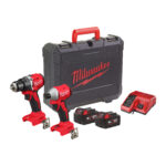 milwaukee kit m18™ compact brushless trapano rotativo + avvitatore ad impulsi ¼" hex (18v)