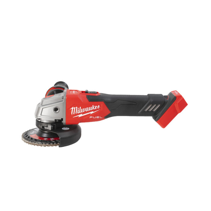 milwaukee smerigliatrice angolare 125 mm a velocità variabile con interruttore a slitta e freno m18 fuel™ milwaukee smerigliatrice angolare 125 mm a velocità variabile con interruttore a slitta e freno m18 fuel™