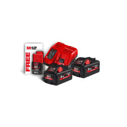 milwauke energy kit m18™ high output™ 2 x 5.5 ah (18v) + 1 x 3 ah (12v) extra