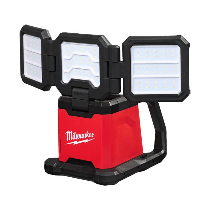milwaukee faro led da cantiere m18™ con 3 teste multidirezionali batteria/corrente