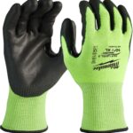 Milwaukee Hochsichtbarkeitshandschuhe mit Polyurethanbeschichtung Kat. Schnitt C 12 Stück