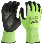 Milwaukee high visibility polyurethane coated gloves cat. cut c 144 pcs