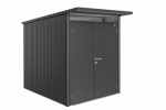 casetta avantgarde mis. a2 grigio scuro metallizzato con porta a due battenti stretta