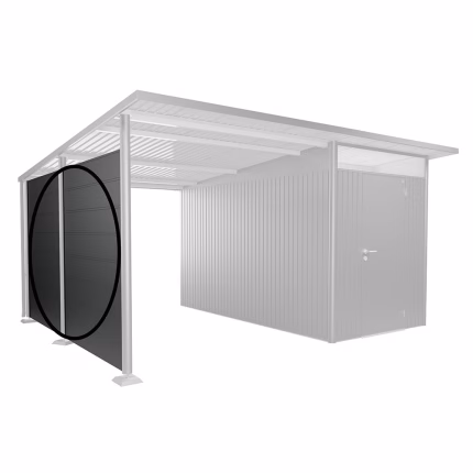 parete laterale per tetto laterale per capannone avantgarde a4,a8 grigio scuro metallizzato