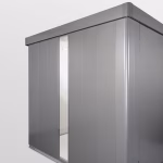 elemento vetro acrilico casetta per attrezzi neo, grigio metallizzato