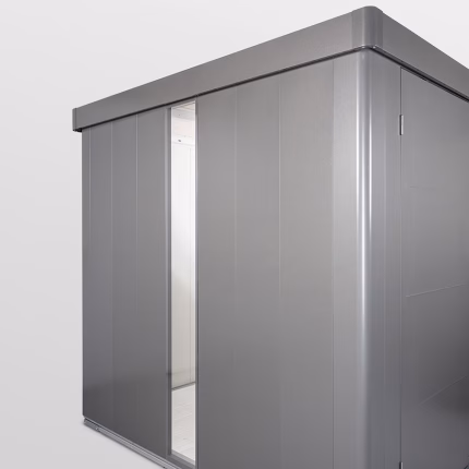 elemento vetro acrilico casetta per attrezzi neo, grigio metallizzato
