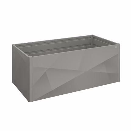 aiuola rialzata 2 x 1 x design grigio quarzo met.