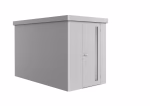 gerätehaus neo 4a standardtür. silber-metallic