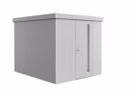 gerätehaus neo 3b standardtür. silber-metallic