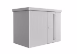 gartenhaus neo 1c standardtür. silber-metallic