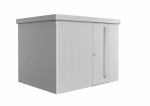 gartenhaus neo 2c standardtür. silber-metallic
