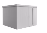 gerätehaus neo 3c standardtür. silber-metallic