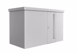 gartenhaus neo 1d standardtür. silber-metallic