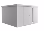 gerätehaus neo 4d doppeltür. silber-metallic