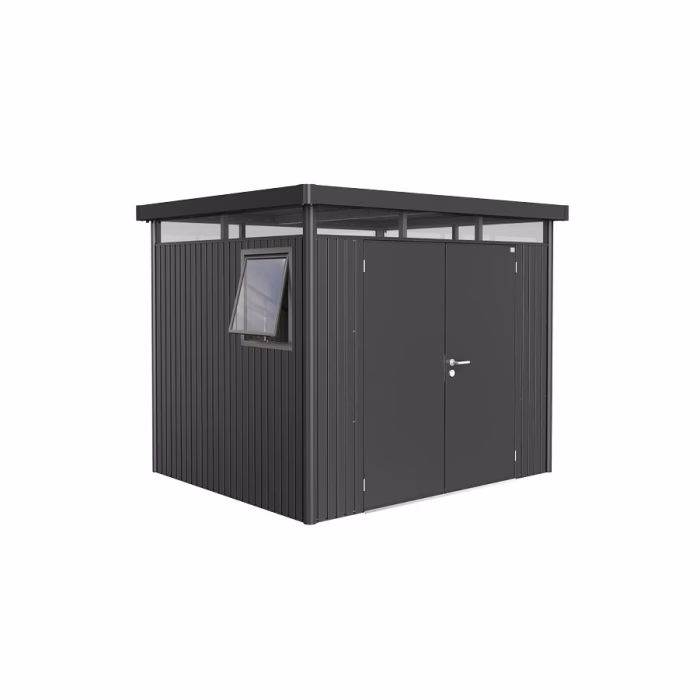 casetta per attrezzi highline mis. h3 we grigio scuro met. con porta doppia