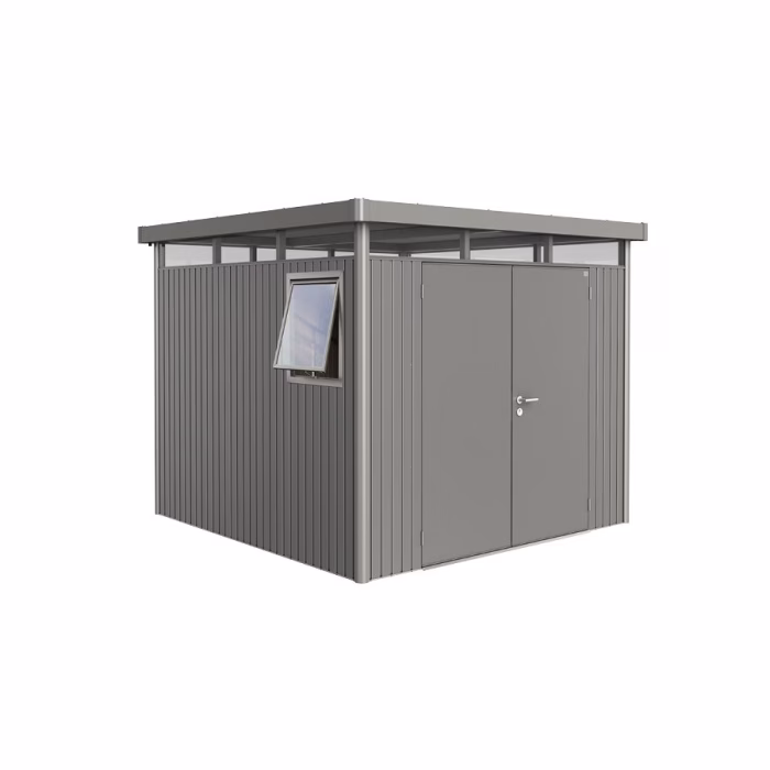casetta per attrezzi highline mis. h4 we grigio quarzo met. con porta doppia