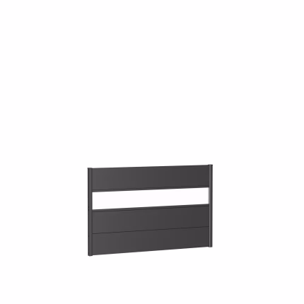 pannello parete per frangivista con vetro acrilico 150x90 grigio scuro metallico