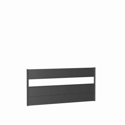 pannello parete per frangivista con vetro acrilico 200x90 grigio scuro metallico