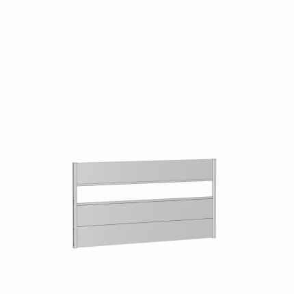 pannello parete per frangivista con vetro acrilico 180x90 argento metallico