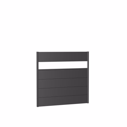 pannello parete per frangivista con vetro acrilico 150x135 grigio scuro metallico