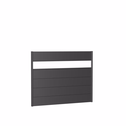 pannello parete per frangivista con vetro acrilico 180x135 grigio scuro metallico