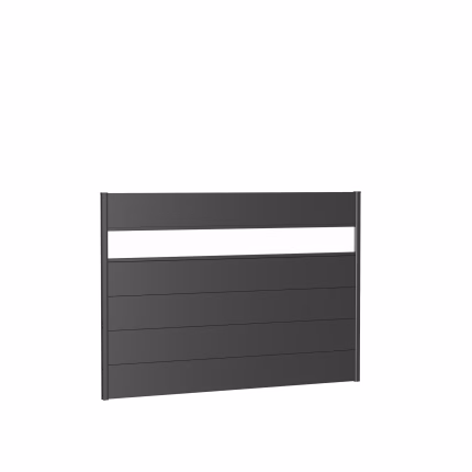 pannello parete per frangivista con vetro acrilico 200x135 grigio scuro metallico