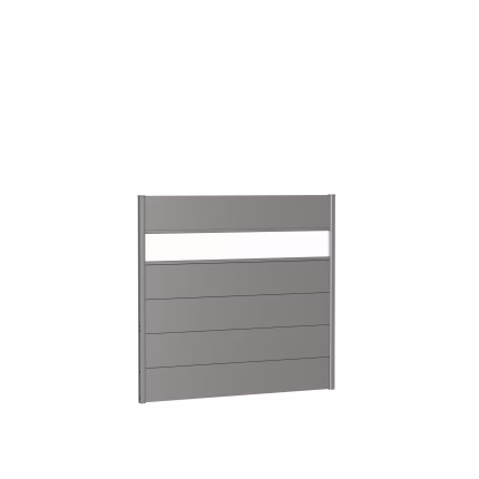 pannello parete per frangivista con vetro acrilico 150x135 grigio quarzo metallico