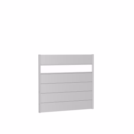 pannello parete per frangivista con vetro acrilico 150x135 argento metallico