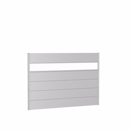 pannello parete per frangivista con vetro acrilico 200x135 argento metallico