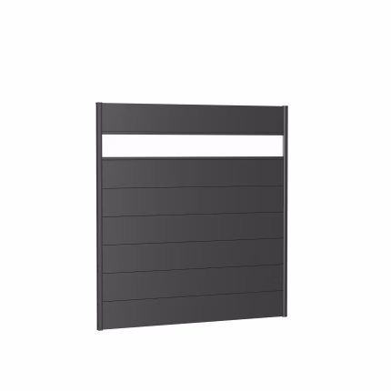 pannello parete per frangivista con vetro acrilico 180x180 grigio scuro metallico